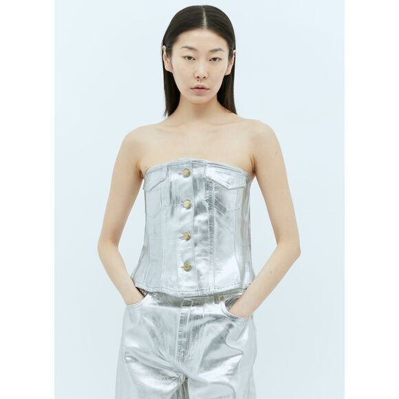 Ganni Women Foil Denim Corsage